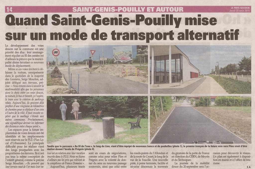 Article du "Pays Gessien" du 20 août 2015