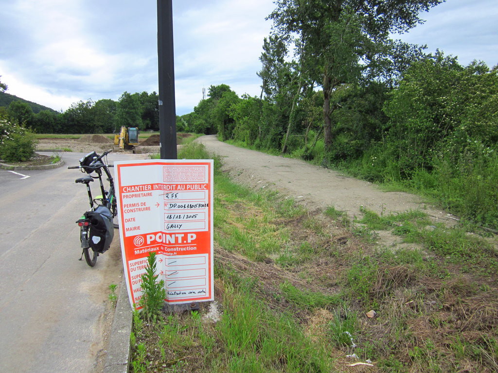 Début des travaux juste à la sortie de Grilly