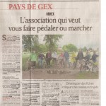 Article dans le Dauphiné Libéré du 29 décembre 2011