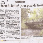 Sauvergny: le pont fermé sauf pour les vélos et les piétons