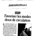 Cessy: de nouveaux aménagements prévus pour les piétons (article du Dauphiné)