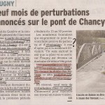 Pont de Chancy fermé pour les autos, mais passerelle piétons-cycles mise en place