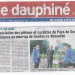 Un article dans le Dauphiné annonce notre prochaine balade