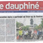 Notre balade du 3 août: article dans le Dauphiné