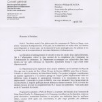 Réponse du conseil général à notre courrier du 6 juin (suite accident mortel)