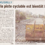 Des nouvelles de la piste cyclable entre Grilly et Divonne