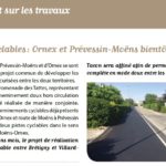 Des nouvelles des projets de pistes cyclables dans le bulletin municipal de Ornex