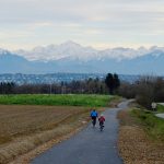 Sur la voie verte en cours de construction à Ornex