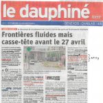 Un article dans le Gessien sur la fermeture des douanes aux cyclistes, et un autre du Dauphiné qui évoque notre action avec les autres associations